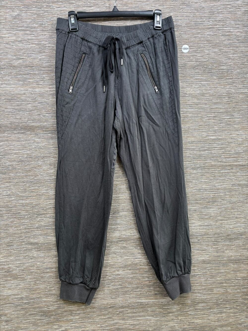 Converse Jogger Pants Womens Size M Gray Zipper Pockets Drawstring Cuffed